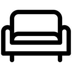 Sofa. Editable stroke vector icon.