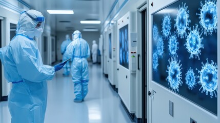 Scientists in Protective Suits Researching Coronavirus in Modern Laboratory