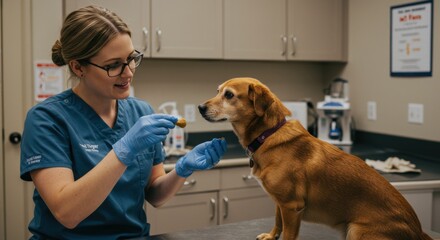 Fear-Free Veterinary Exam: Calm Vet Examining a Fearful Dog