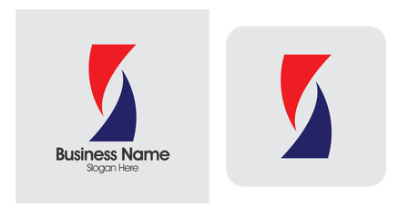 Modern Abstract Red and Blue Logo Vector