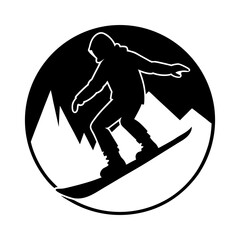 Snowboarder Silhouette vector illustration