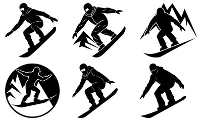 Snowboarder Silhouette vector illustration