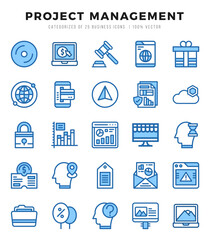 Project Management Two Color icons collection. Two Color icons pack. Vector illustration