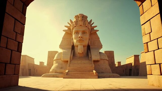 Colossal Pharaoh statues tower over golden sands, whispering ancient tales of Egypt&rsquo;s grandeur and timeless reign.
