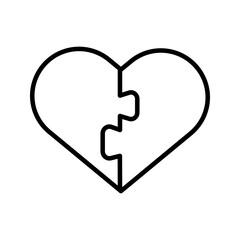 Two halves of the heart icon on white background
