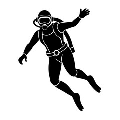 Scuba Diver Silhouette vector illustration