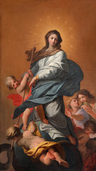 Fototapeta na wymiar PISTOIA, ITALY - MARCH 16, 2025: The baroque painting of Immaculate Conception in the church Chiesa dello Spirito Santo by unknown artist. 