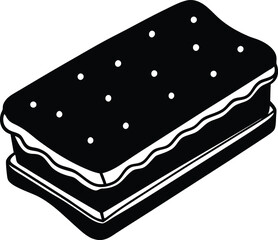 ice cream sandwich on white background