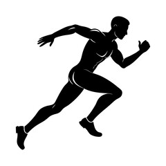 Running Man Silhouette vector illustration