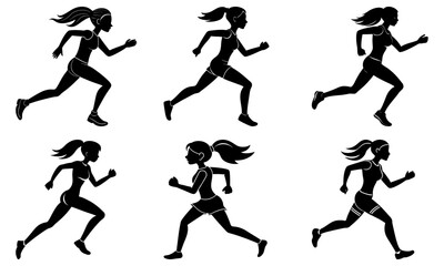 Running Girl Silhouette vector illustration