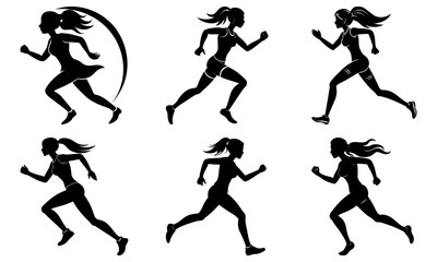 Running Girl Silhouette vector illustration