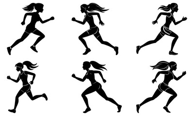 Running Girl Silhouette vector illustration