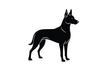 Silhouette art illustration of a Belgian Malinois.eps