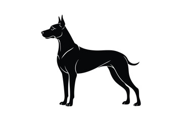 Silhouette art illustration of a Great Dane.eps