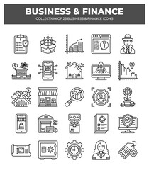 Collection of 25 Business and Finance Icons