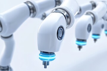 Robotic arms in a production line