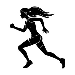 Running Girl Silhouette vector illustration