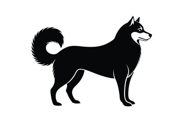 Silhouette art illustration of a Siberian Husky.eps