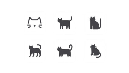 Simple Cat Icons A Collection of Minimalist Cat Illustrations
