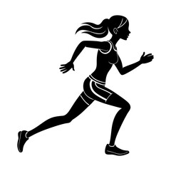 Obraz premium Running Girl Silhouette vector illustration
