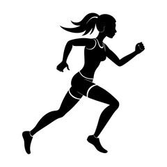 Running Girl Silhouette vector illustration