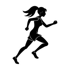 Running Girl Silhouette vector illustration