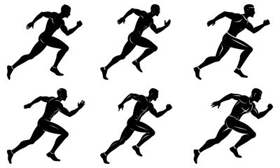 Running Man Silhouette vector illustration