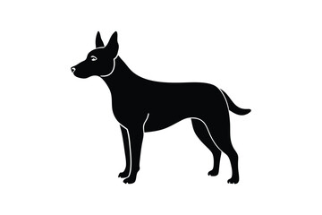 Silhouette art illustration of an Australian Cattle Dog.eps