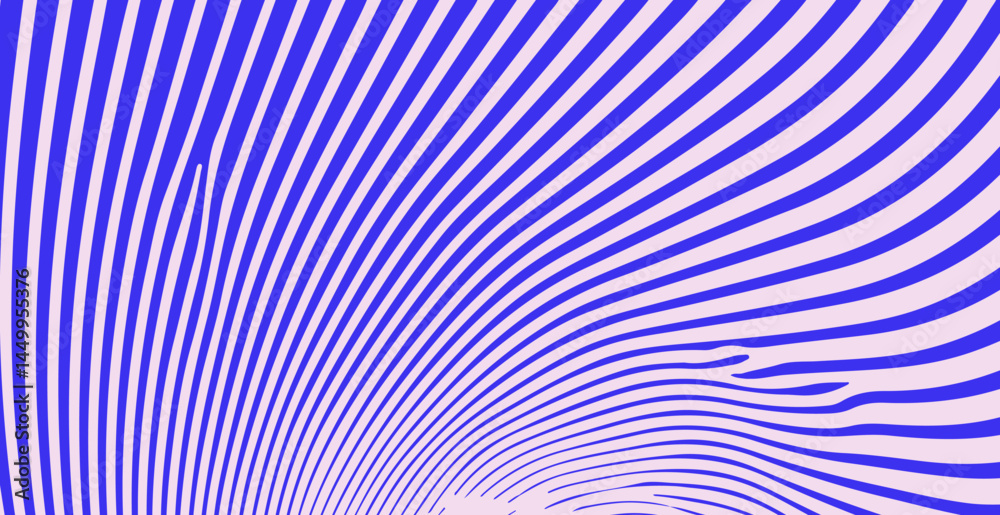 Poster dynamic blue and white vector art featuring wavy, hypnotic lines. the abstract pattern creates an op