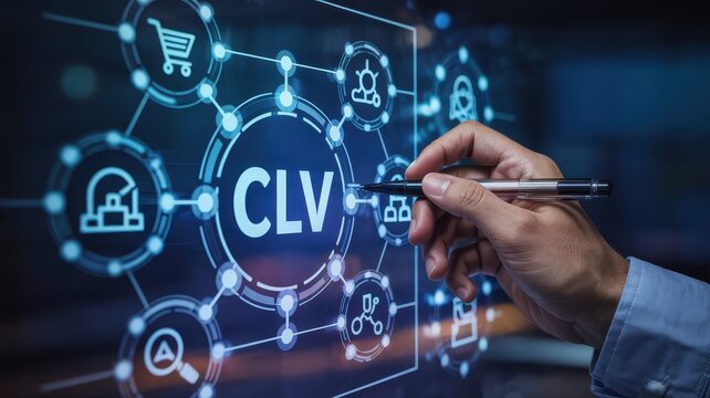 Interactive digital interface displaying customer lifetime value metrics.