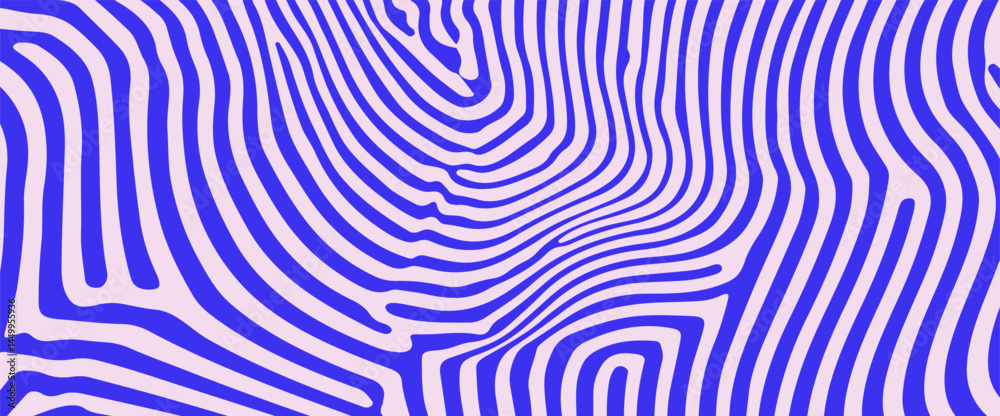 Poster 49sdf34i0blue wavy stripes twist and rotate throughout the composition, creating an optical illusion