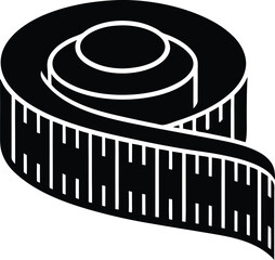 measuring tape rolled out on white background