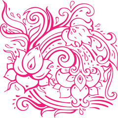 Beautiful flower art and mandala vector design
