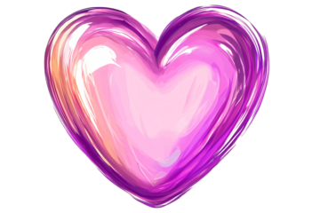 a pink heart with a purple border