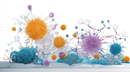 Detailed illustration showing how immune system reacts vaccination pathogen shown being neutralized antibody T cell B cell actively engaged background white clean scientific representing immune