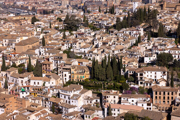 aerial photography of Granada in Andalusia, Spain