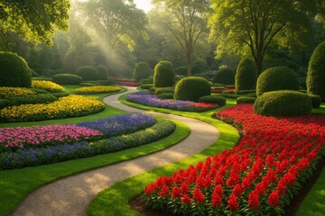 Obraz premium Vibrant garden path serenity