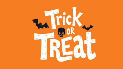 Trick or Treat Typography Design, Whimsical Typography, Graphic Art, Festive Environment, Playful Concept