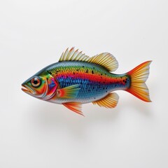 Fototapeta premium Vibrant Rainbow Colored Fish Detailed Close Up Studio Shot of an Exotic Fish Species