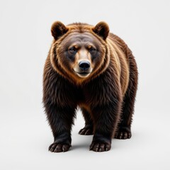Fototapeta premium Majestic Brown Bear Standing Tall Powerful Wild Animal in Studio Setting
