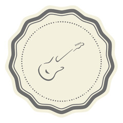 Music themed round icons with beige base color