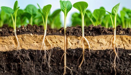 Fototapeta premium Assessing soil contamination in agricultural fields impact on crop health and growth dynamics