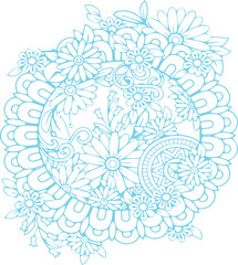 Beautiful flower art and mandala vector design