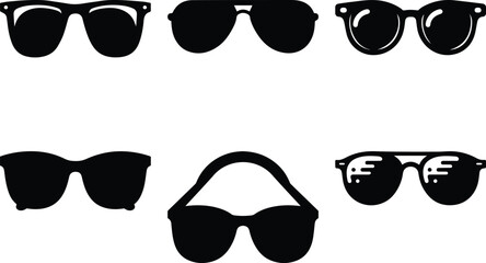 Summer sunglass bundle silhouette vector art design