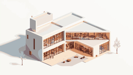 house or office architecture on a white background