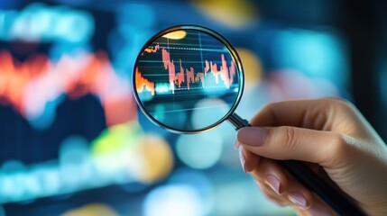 Analyzing market trends through magnifying glass
