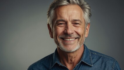 Obraz premium Smiling Mature Gentleman Relaxed and Confident 