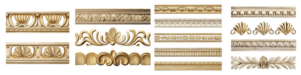 Ornate architectural moldings and decorative classical designs