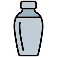 Cocktail shaker Outline Flat Icon, Solid Color Outline Flat Icon Symbol