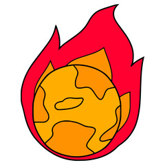 global warming illustration hand drawn isolated vector